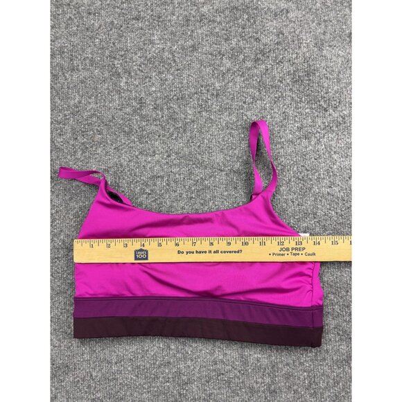 Athleta Sports Bra Womens Medium Pink Purple Adjustable Straps Colorblock Active - Picture 2 of 6